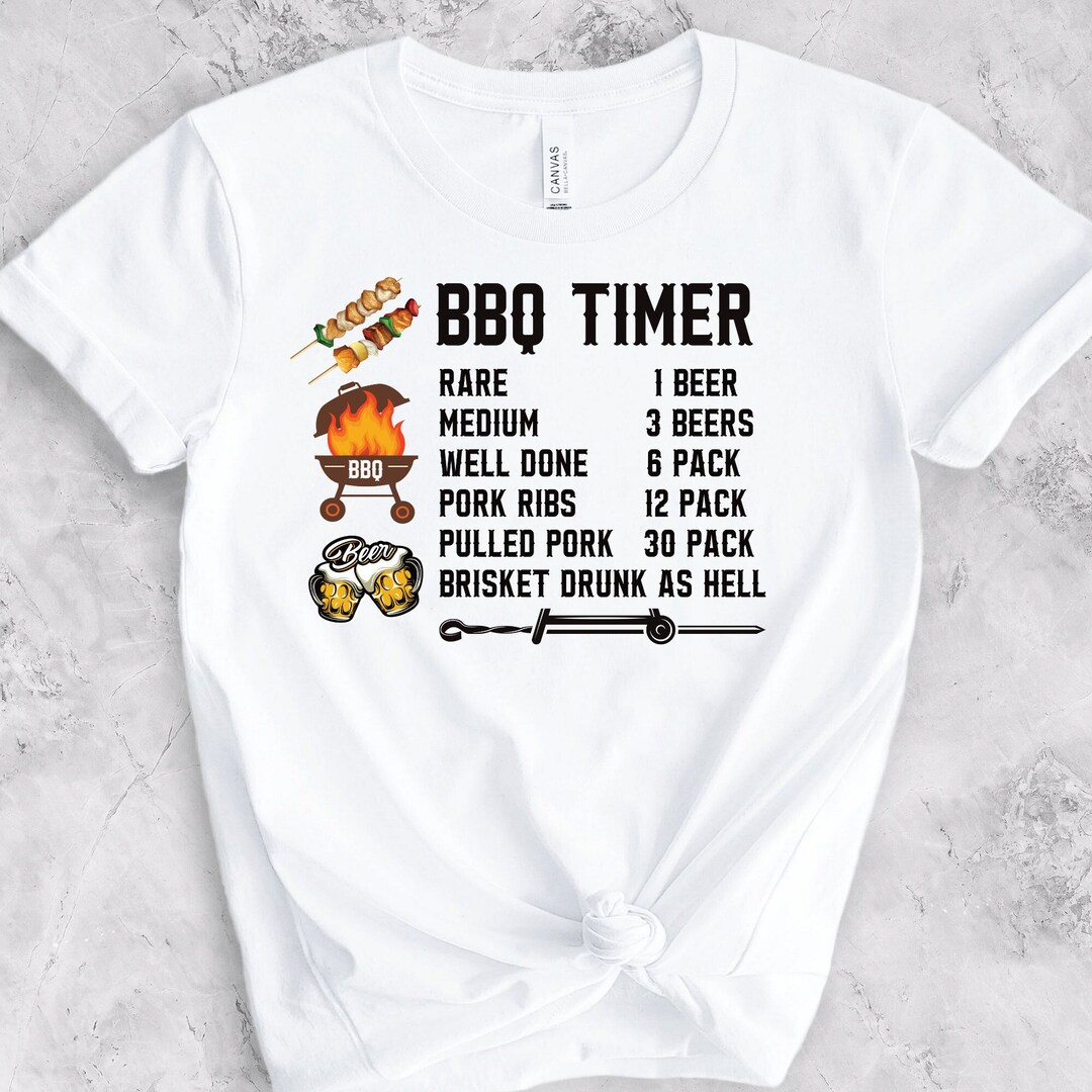 BBQ Beer Timer Grill Meat DTF Transfers, Ready to Press, Heat Transfer