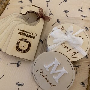 PACK - Meilensteinkarten + Garderobenteiler für Geburt/Baby