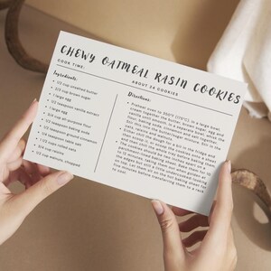 Modern Recipe Card Template – Instant Download | Customizable Minimalist Design for Organizing Recipes