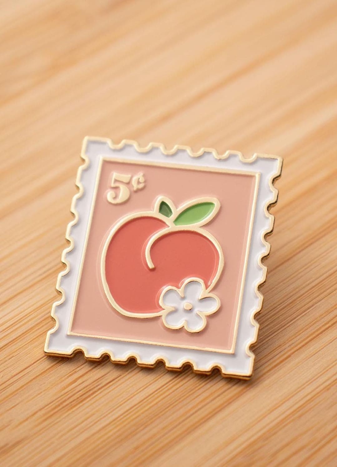 Peach Stamp Enamel Pin | Gold Plated Fruit Pin | the Peach Collection ...