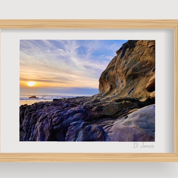 Cambria, California ‘Last Light’ Sunset Beach Coast Sand Water Clouds Rocks Marine Ocean Pacific Nature Outdoor Photography Digital Download