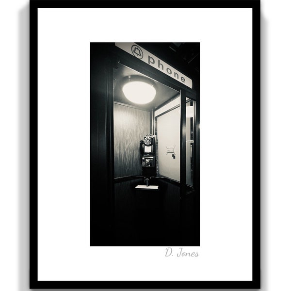 Las Vegas, Nevada ‘Dial Tone’ Art Deco Design Telephone Phonebooth Privacy Rotary Light Door Old Black & White Digital Download