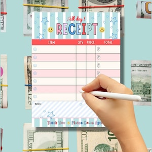 Receipt Two Part Pretend Play Notepad - 50 Pages per Notepad - Etsy