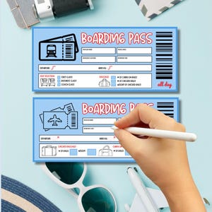 Plane or Train Boarding Pass Pretend Play Notepad - 50 Pages per Notepad