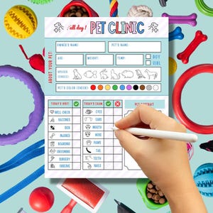 Pet Clinic / Veterinarian Pretend Play Notepad - 50 Pages per Notepad