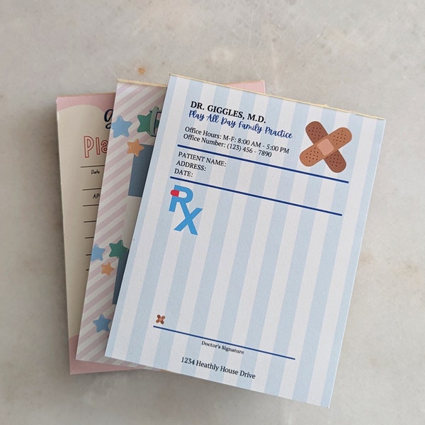 Doctor RX Prescription Pretend Play Notepad - 50 Pages per Notepad