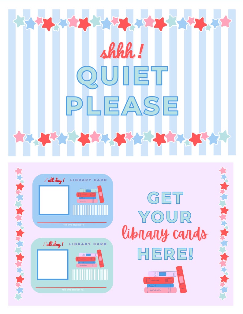 Pretend Play Library Printable Bundle for Kids (instant Download) - Etsy