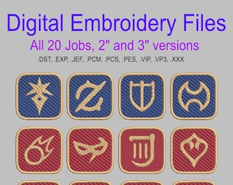 FF14 Job Icon Patch Embroidery Files - Updated for Dawntrail