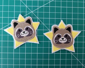 Raccoon Star Patch (Iron-On)