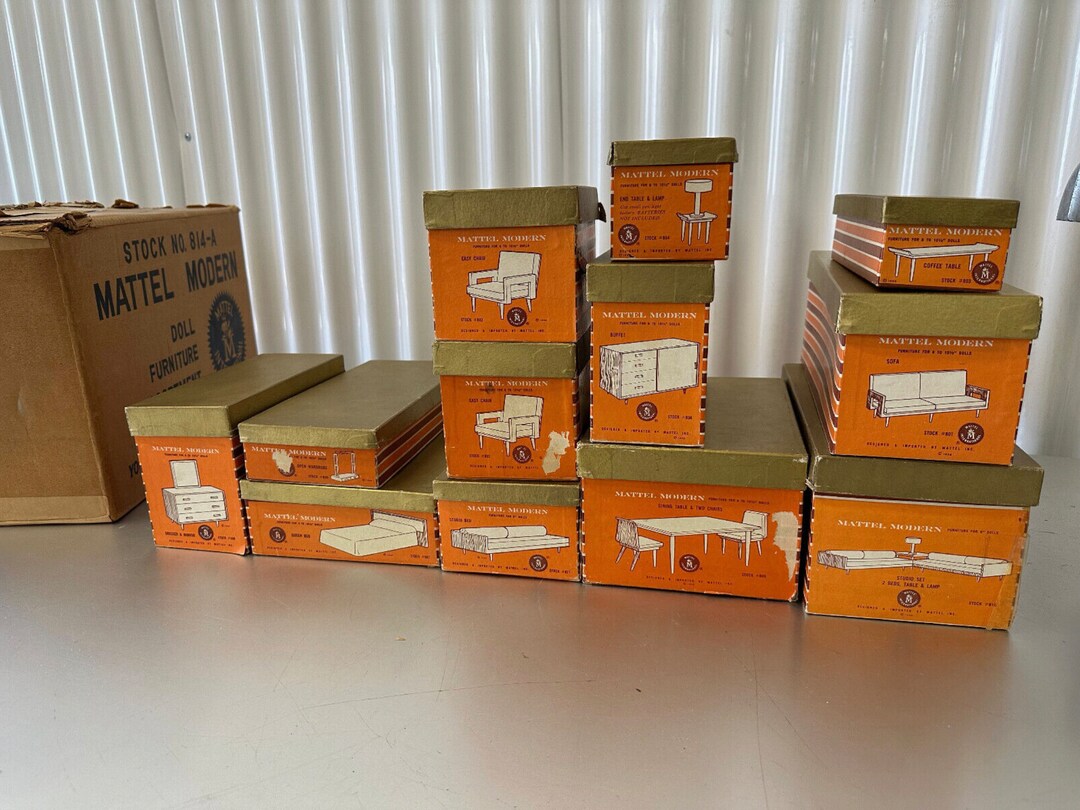 Barbie Vintage Mattel Modern Furniture 1958 Japan W/ Boxes Etsy