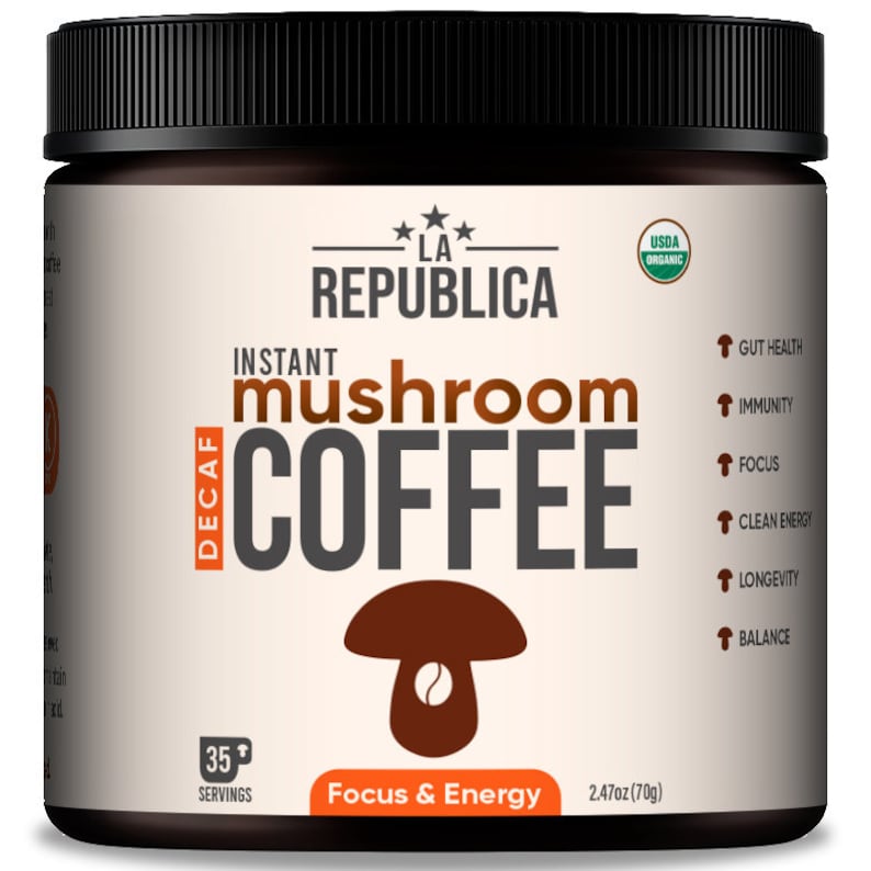 La Republica Water-processed Decaf Mushroom Coffee: USDA Organic ...