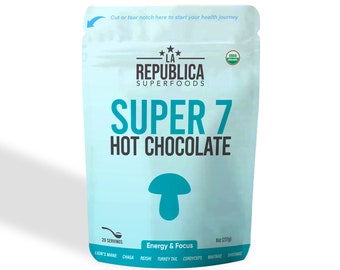 La Republica USDA Organic Superfood HOT CHOCOLATE w/ 7 Mushrooms (20 Serving Bag)