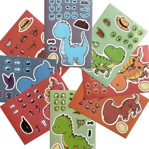 8 pegatinas de expresión DIY variadas, pegatinas impermeables lindas de dinosaurios, calcomanías de dinosaurios Kawaii, perfectas para decorar computadoras portátiles, botellas de agua