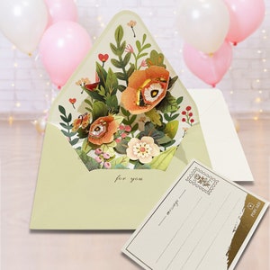 Carte pop-up 3D en forme de cerisier, Cartes de voeux, Cadeau pour la fête des mères, Carte de printemps, Action de grâces, Remise de diplôme, Carte d'anniversaire, Mariage, Carte d'anniversaire(02)