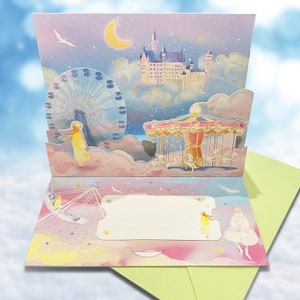 3D Ferris Wheel Festivity Greeting Cards,Mothers Day Gift, Spring Card, Thanksgiving,Graduation,Birthday Card,Wedding,Anniversary card