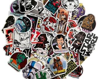 50 Pcs Star Wars Stickers Pack Waterproof Sticker Decals Laptops Skateboard Luggage Car for Kids Teens Adults Stickers