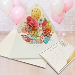 Biglietto pop-up con albero di ciliegio 3D, biglietti d'auguri, regalo per la festa della mamma, biglietto di primavera, biglietto di ringraziamento, laurea, biglietto di compleanno, matrimonio, biglietto di anniversario(05)