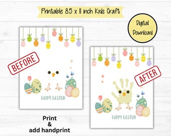 PRINTABLE Easter Handprint Kids Craft. Child Keepsake. Sunday School Craft. Preschool. Gifts for Mom, Dad, Grandparents. Handprint Art.
