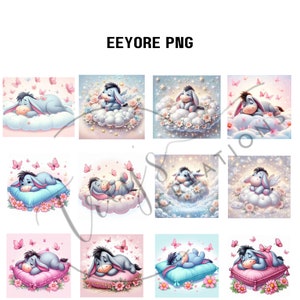 Eeyore PNG Bundle, Eeyore PNG Clip Art, sofortiger Download, Eeyore Zeichentrickfigur, Winnie the Pooh