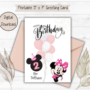 Minnie Mouse 2e verjaardagskaart