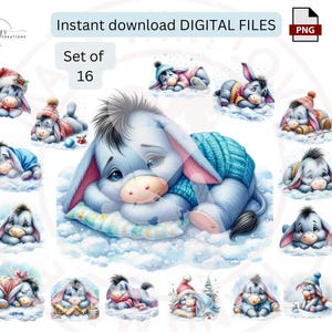 Eeyore PNG Bundle, Eeyore Clip Art, DIGITAL DOWNLOAD, Eeyore Cartoon Character, Winnie the Pooh