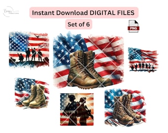 Watercolor American Flag with Army Boots png sublimation design download, USA Military Army png download