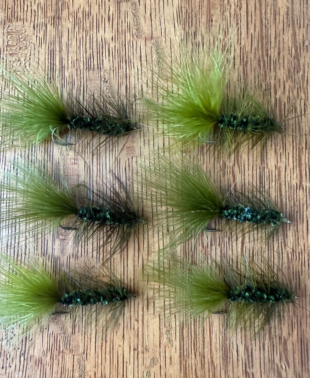 Fly Fishing Flies Set of 6 Olive Wooly Buggers Size 4 Hook Etsy