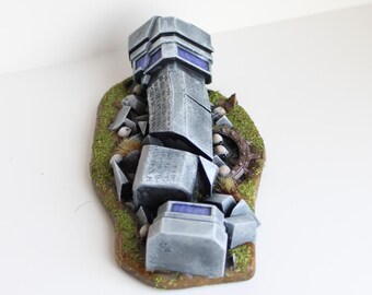 Painted Fallen Column Ruins Terrain for miniature games, role-playing, DnD, Warhammer