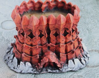 Painted Alien Hive Structure for wargames like Warhammer 40,000 with Tyranids, and for TTRPGs