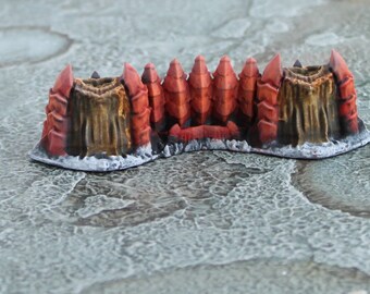Painted Alien Hive Terrain: Low Wall for Warhammer 40,000 with Tyranids, and for TTRPGs
