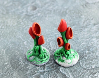 Alien Plant Painted Terrain: "Mouth Plant" for Warhammer, Infinity, Star Wars or TTRPGS