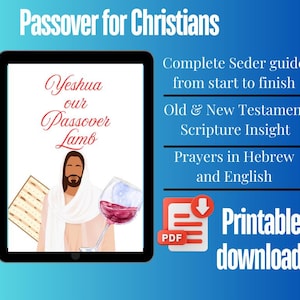 Messianic Passover Haggadah ( For Adults ) l Passover Guide for Christians l How to celebrate Passover as a Believer l Digital Download PDF