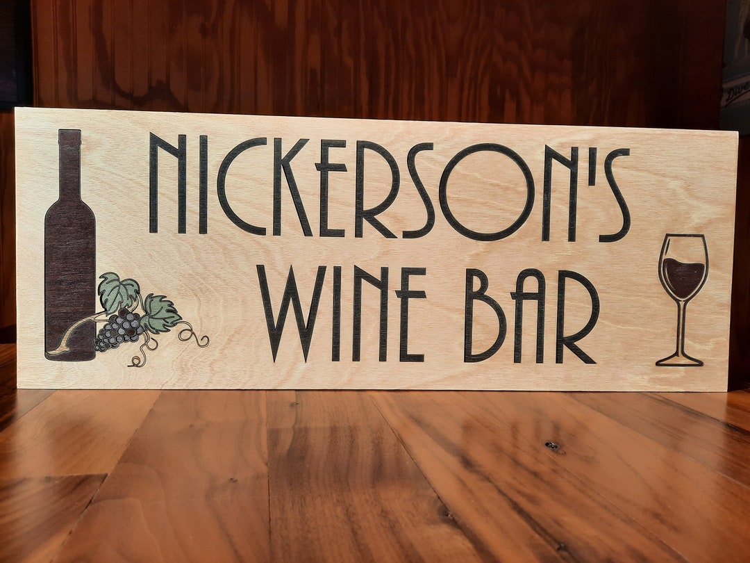 Personalized Wood Bar Sign, Home Bar Sign, Wine Sign, Custom Wood Sign ...