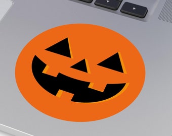 Jack O Lantern Halloween Round Vinyl Stickers, Halloween Vinyl Stickers, Jack-o-lantern Sticker, Spooky Season Halloween Vinyl Sticker