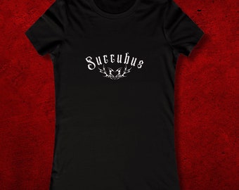 Succubus Women's Tee, Dark Divine Feminine Shirt, Spooky Girl T Shirt, Vampiric Women's Succubus 90s Inspired T Shirt, Demon Shirt for Her