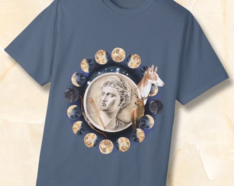 Koszulka z mitologii greckiej Artemis, koszulka z grecką boginią księżyca, koszulka z boginią Artemis Diana, odzież bogini, koszulka z bóstwem, mity greckie