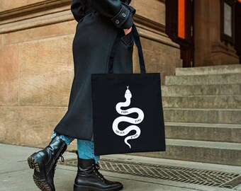 Snake Tote Bag, This Too Shall Pass Tote Bag, Positive Tote, Healing Tote Bag, Gift for her, Self Empowerment Bag, Positivity Tote