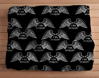 Affirmation Blanket, I Am Worthy Blanket, Positive Affirmations, Wings Blanket, Healing Blanket, Positivity, Positive Gifts, Healing Gift