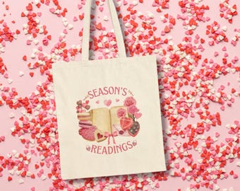 Valentinstag Saison Lesungen Romance Buch Tragetasche, Geschenke für Leser, Bookish Geschenke, Romance Book Tote, Bookish Tragetasche, Reader Geschenk