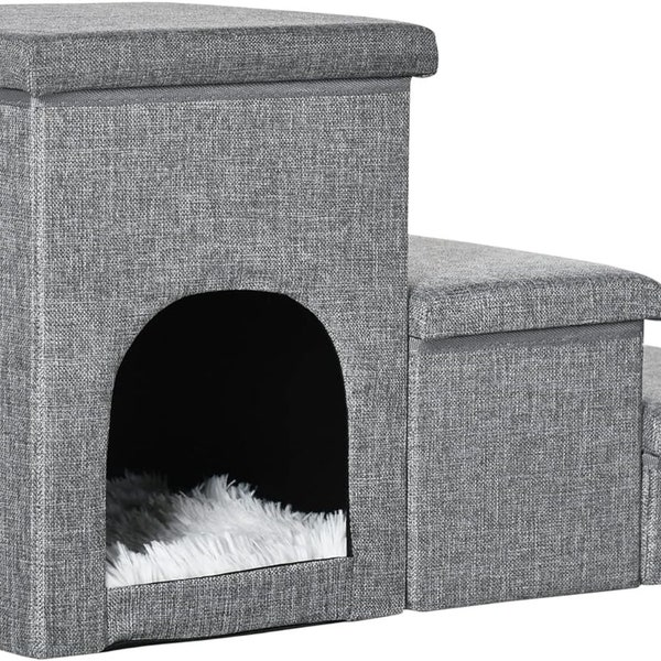 Dog/Cat Steps for Bed, 3 Step Pet Stairs, Dog bed, Pet bed, Crown Bed