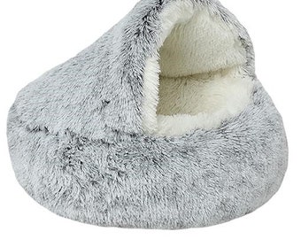 Pet Cat Dog Bed Round Plush Kitten Warm Sleeping Nest Bed Cat Igloo Cave House *