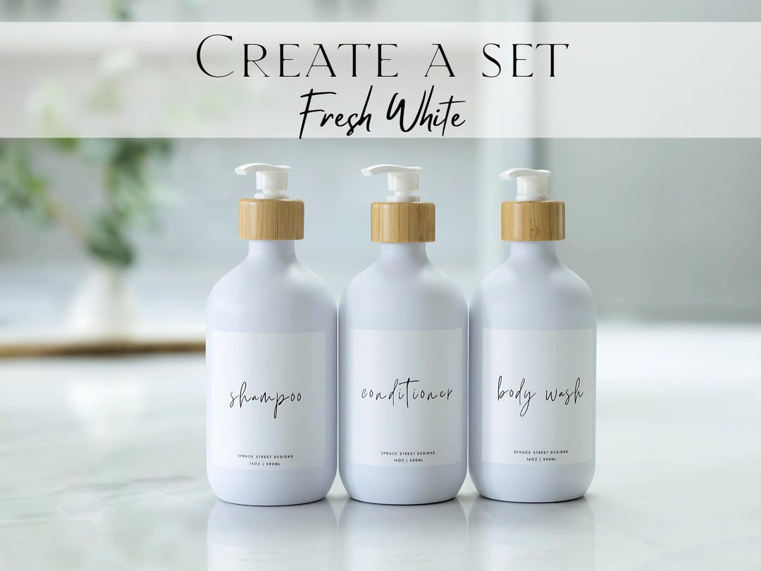 Create a Set | Refillable Shampoo and Conditioner Dispenser Bottle ...