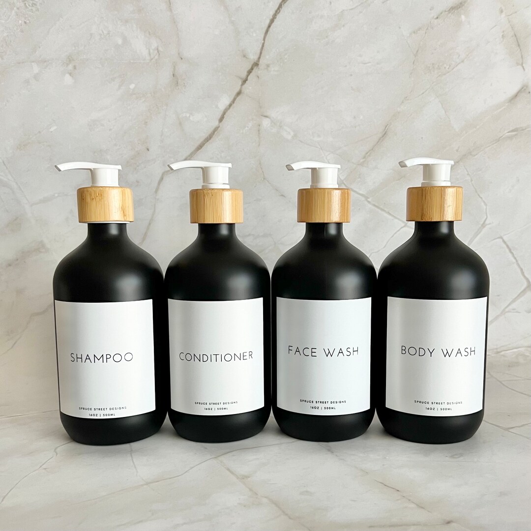 Set of 4 | Refillable Shampoo, Conditioner, Face Wash and Body Wash ...