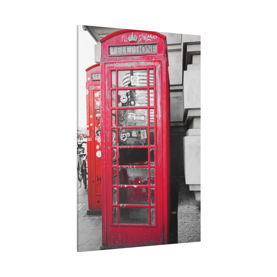 Red Phone Booth in London Artistically Black and White All Other Colors ...