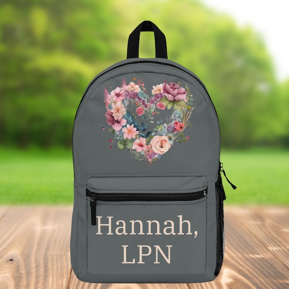 Floral Heart Backpack for Healthcare Workers Backpack for Educators Bag for Doctors Bag for Nurses Backpack Personalized Bag for Teachers Etsy UK