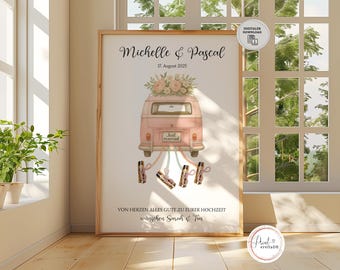 Personalized Wedding Gift Money | Wedding Poster | Money Gift for Weddings | Gift for the Bride and Groom | Wedding Car PDF Download