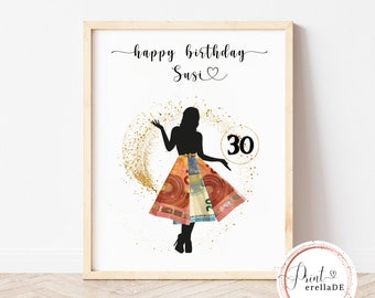Money gift woman | Personalized money gift for a birthday | Gift with money | Birthday gift money