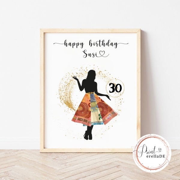 Money gift woman | Personalized money gift for a birthday | Gift with money | Birthday gift money