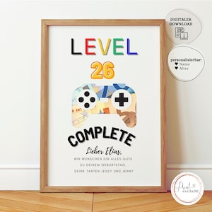 Personalisiertes Geldgeschenk Geburtstag | Geburtstagsgeschenk Geld | Level complete | Geschenk mit Geld