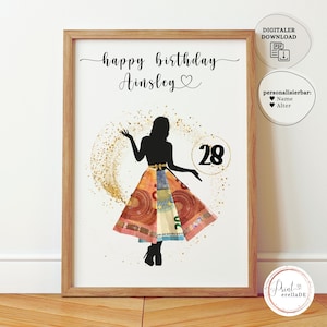 Personalisiertes Geldgeschenk zum Geburtstag | Digitales Geldgeschenk Frau | Geschenk mit Geld | Geburtstagsgeschenk Geld